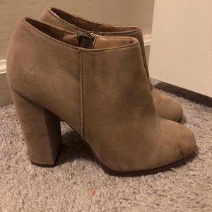 Taupe heeled booties